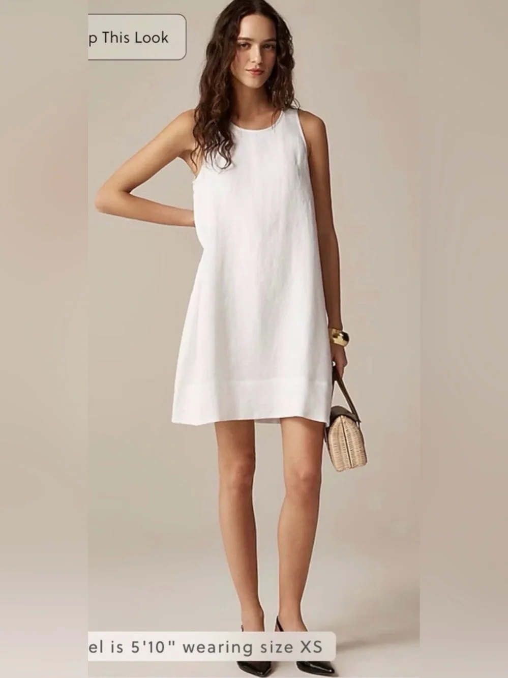 J.Crew Maxine button-back dress in linen
